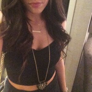 Express cropped strapless party top!